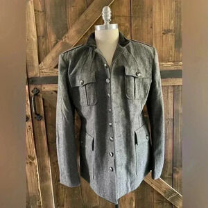 Operations Inc. A New York Corporation Gray Wool Blend Military Style Coat XL